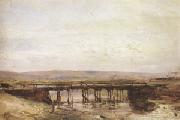 Eugene Isabey The Wooden Bridge (mk05) oil